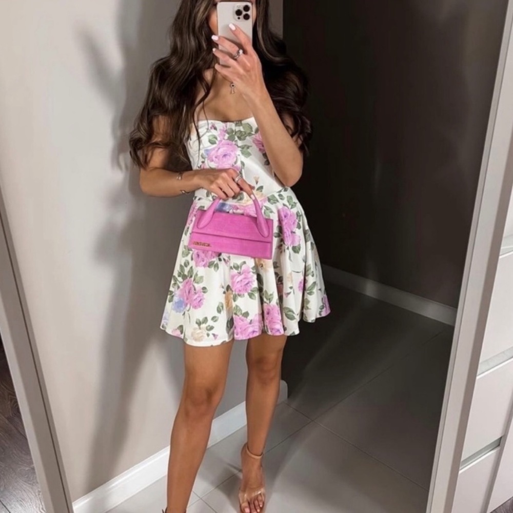 Zara corset style floral dress